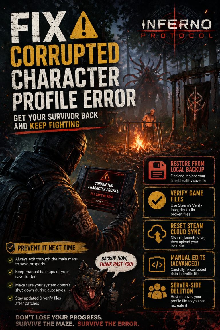 How to Fix Inferno Protocol Corrupted Character Profile Error: Complete Guide