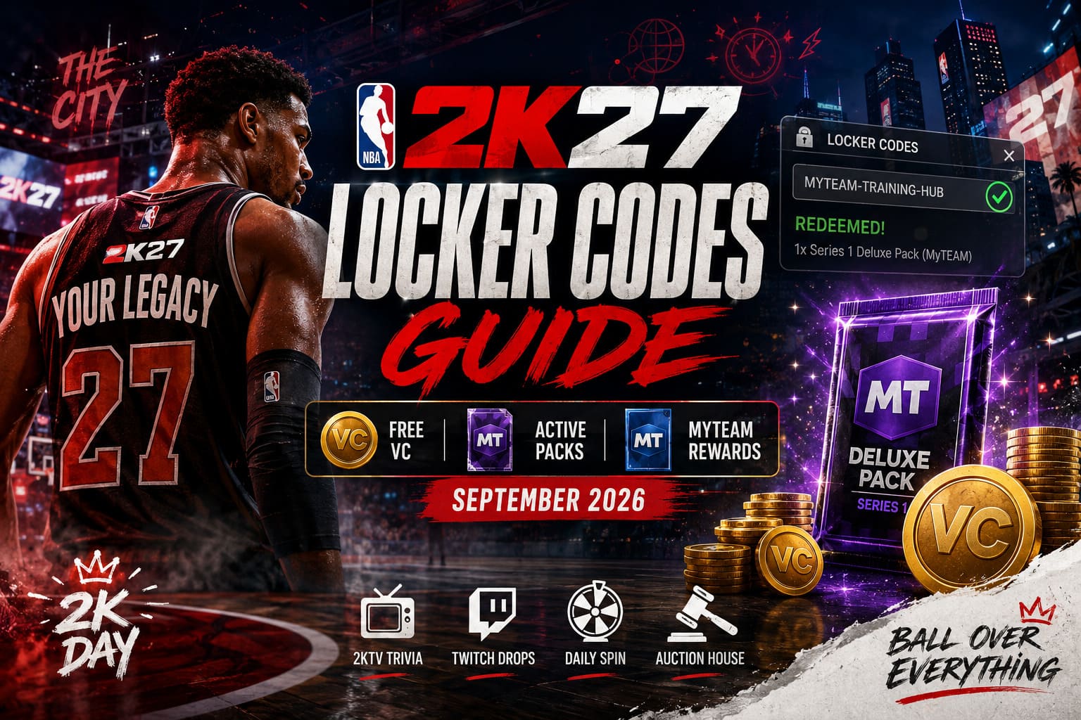NBA 2K27 Locker Codes Guide: Free VC, Active Packs, and MyTEAM Rewards ...